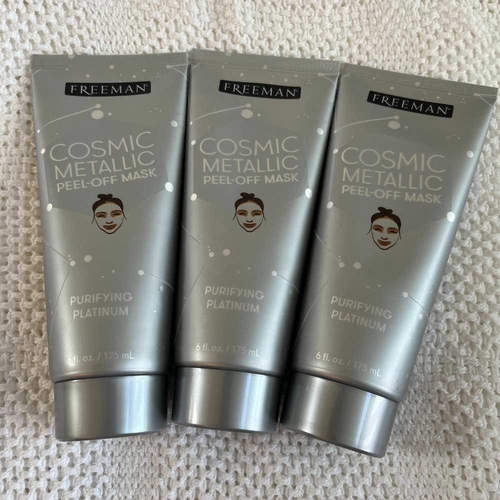 Freeman Platinum Cosmic Metallic peel off face mask lot of 3 NWT 6 oz